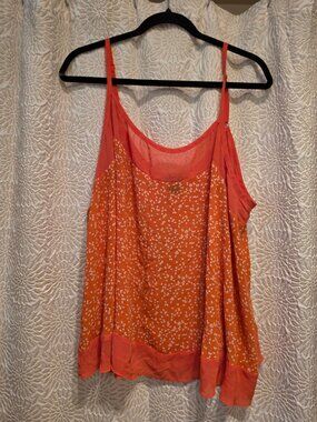 Torrid Orange White Print Camisole Plus Size 3 / 3X